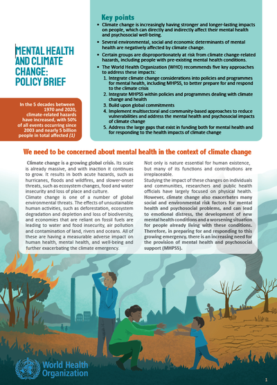 Mental Health and Climate Change